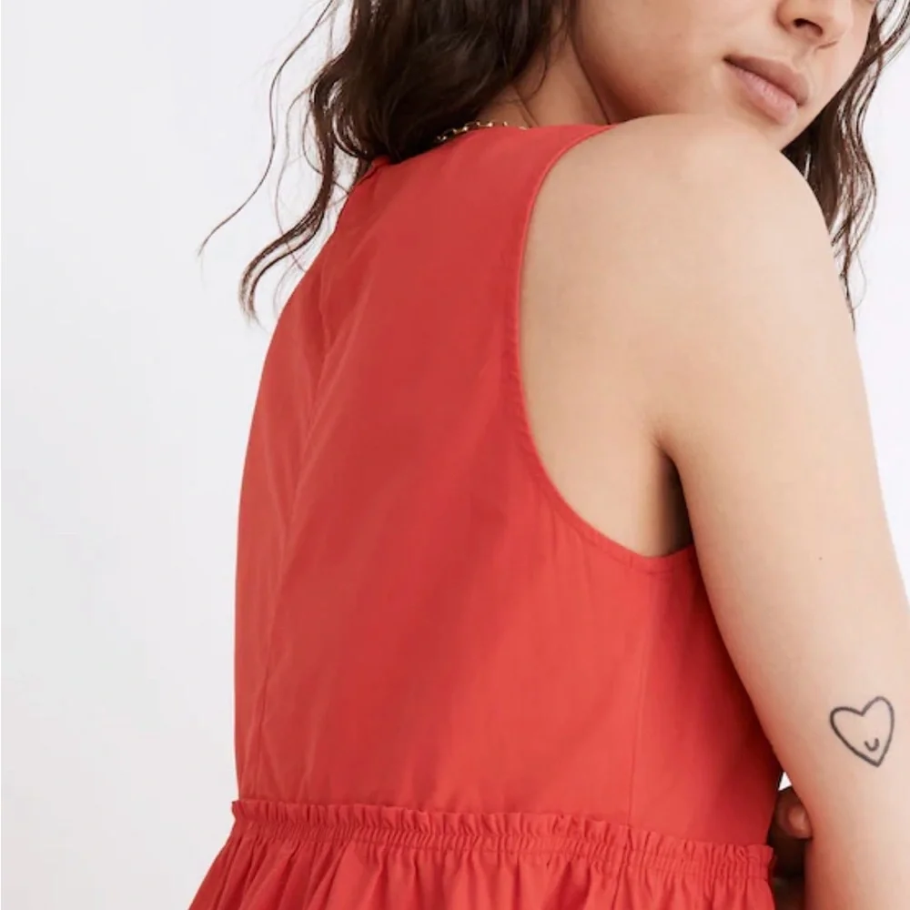 Madewell Coral Sleeveless Midi Dress in Heirloom Rose - Picture 4 of 14
